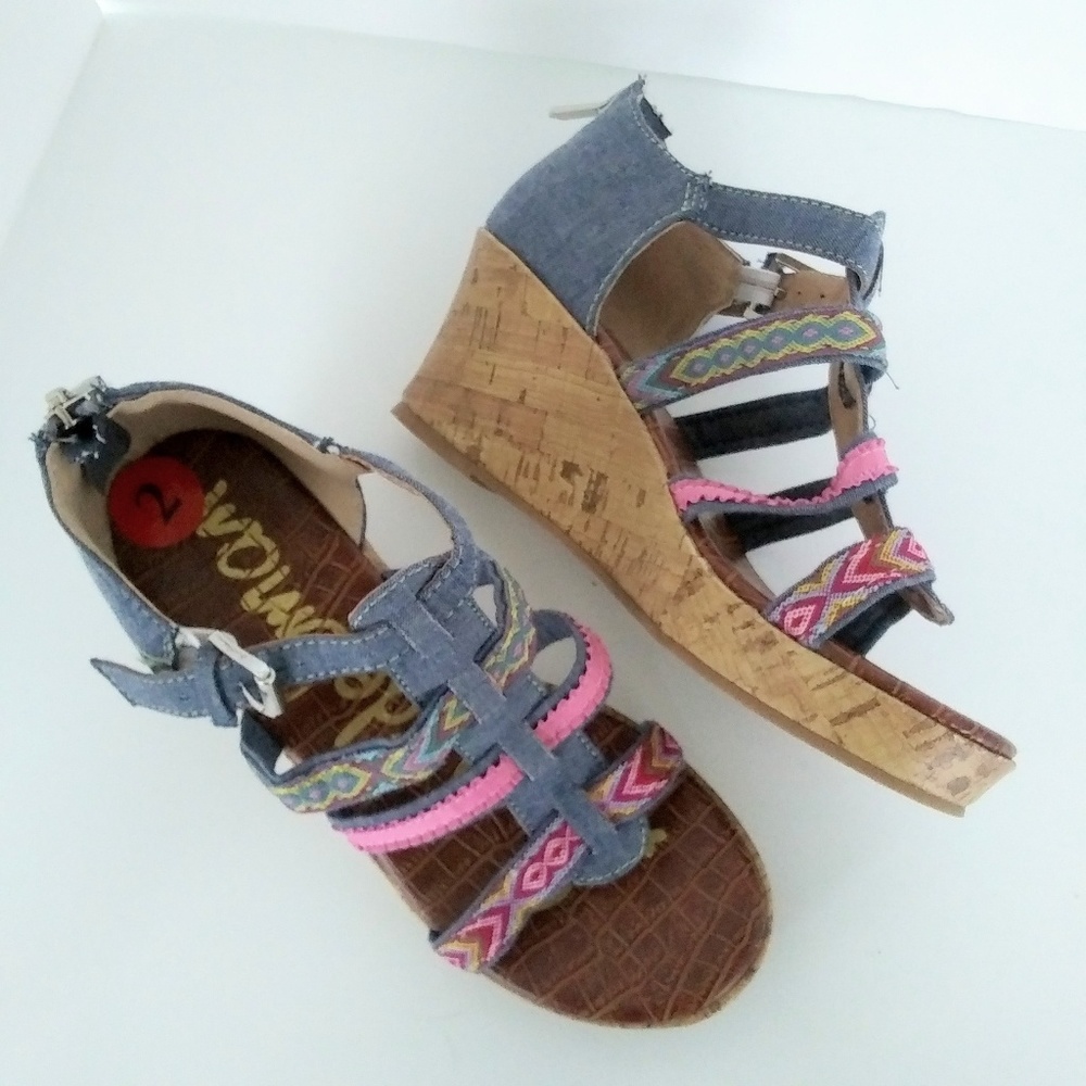 Sam Edelman Elsie Tia Wedge Sandals NWOT Sz 2
